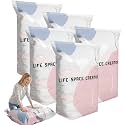 No Pump Vacuum Storage Bags Portable 3D Compression Bags, White L, 5