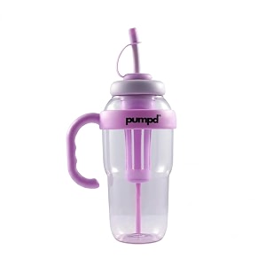 pumpd fruit infuser sipper bottle tumbler with handle lid and strawpurple