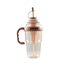 PUMPD Fruit Infuser Sipper Bottle Tumbler with Handle, Lid and Straw, Beige