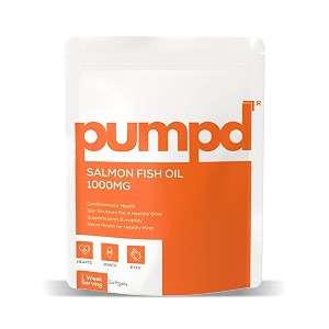 pumpd salmon fish oil 1000mg  omega-3 epa amp dha softgels for heart joint amp eye health  supports skin glow mobility amp brain function  1 week pack  health supplement for men amp women