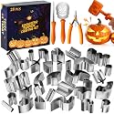 Pumpkin Carving Kit Tools, Halloween Cookie Cutters Set Stainless Steel, Safe Pumpkin Carving Stencils DIY Halloween Decoration Jack O Lanterns (23)