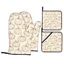 Pumpkin Oven Mitts and Pot Holders Sets 4 Pack