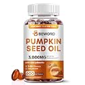 Pumpkin Seed Oil with Saw Palmetto Softgels, 3000mg Per Serving, 600 Softgels | Cold-Pressed with Essential Fatty Acids & Phytosterols | Supports Hair, Urinary, Bladder & Prostate Health | Non-GMO