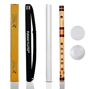 punam flutes g natural small right hand bamboo flute bansuri size 13 inches
