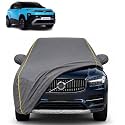 Punch 100% Waterproof Car Cover | Dustproof Sun Protection Cover | Soft Cotton Lining | Triple Stitched | Mirror Pocket | Antenna Pocket | All Weather Body Cover (Grey with Yellow Piping)