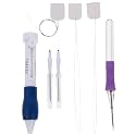 Punch Embroidery Needle Set with Ergonomic Design Complete Tool Kit for Stitching Includes Embroidery Pen Storage Box for Beginners and Creative Textile Projects