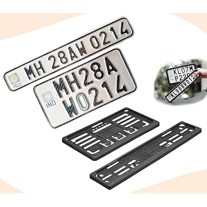 bike number plates with frames front amp back combo pack offer with buyer39s two wheeler number embossed_standard size  combo pack  black frames no hsrp serial code