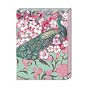 Punch Studio Flip-Top Notepad w/ 75 Sheets, 3" x 4", Cherry Blossom Peacock