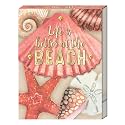 Punch Studio Pocket Note Pads - 75-Sheet Coastal Theme Notepad with Fold-Over Cover &amp; Magnet Closure, 3" x 4", Coral Scallop