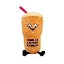 Punchkins Coffee Plushie - I Run On Caffeine &amp; Chaos Punny Plush, Gift for Coffee Lovers, Food Plush Toy for Gifting