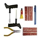Puncture Tool Set for Bike & Car Tubeless Tyre Puncture Repair Kit | Includes Pliers, Needle & Insertion Tool, Rubber Cement Glue, 10 Repair Strips,