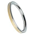 Stainless Steel and Brass Designer 2 Lines Kada for Men 6 mm thickness