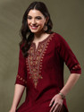 Punky Women Embroidered Straight Kurta