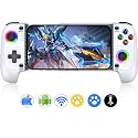 PunnkFunnk Bluetooth Smartphone Gamepad with iPhone/Android, XBOX, PC, PS4, PS3 HID & Keymap modes | Bluetooth v5.0 | Dual Vibration motors | Magnetic Hall 3D Joysticks | RGB Lighting & Backlit(White)