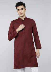 Punya Men Solid Straight Kurta