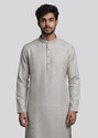 Punya Self Design Jacquard Straight Kurta for