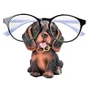 Puppy Dog Glasses Holder Stand Eyeglass Stand - Home Office Decorative Glasses Accessories (Brown Black)