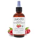 PURA D'OR 3.38 Oz ORGANIC Raspberry Seed Oil - 100% Pure USDA Certified, Cold Pressed Unrefined, Hexane-Free, Premium Grade - Sun Protection For Skin, Body & Hair