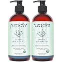 PURA D'OR ORGANIC Aloe Vera Gel Soothing Moisture, Lavender, 16oz, 2-pack