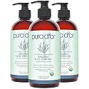 PURA D'OR ORGANIC Aloe Vera Gel Soothing Moisture, Lavender, 16oz, 3-pack