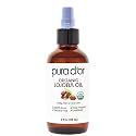 PURA D'OR ORGANIC Jojoba Oil Pure Cold-Pressed for Face Hair & Body, 4oz