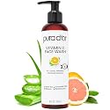 PURA D'OR Vitamin C Face Wash Gentle Daily Facial Cleanser, 8 Fl Oz (Pack of 12)