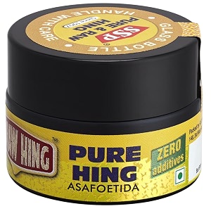 ssp asafoetida  pure asafoetida 10 g  puraw  milk juice of hing - obtained from the root of ferula hing plant is dried to resin-like mass amp packed in glass bottle  connoisseurs choice