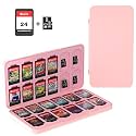 PURBHE Switch Game Case for Nintendo Switch 1 &amp; 2 Card, Portable Nintendo Switch Game Holder with 24 Cartridge Slots and 24 Micro SD Card Slots,Accessories for Nintendo 1 and 2 Switch