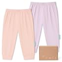 PurComfy Bamboo Viscose Baby Pants, Unisex 0-24 Months, 2-Pack