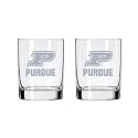 Purdue Boilermakers 2-Sided Satin Finish Rock Glass Set of 2 14oz