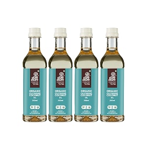 phalada pure amp sure organic cold pressed coconut oil 2 ltrs 500ml x pack of 4  natural organic amp pure nariyal tel  used for cooking skin hair baby massage amp oil pulling nutrient rich amp chemical free