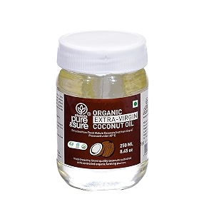 pure amp sure organic extra virgin coconut oil 250ml white
