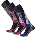 Pure Athlete High Performance Wool Ski Socks - Thermal Warm Merino Wool OTC Sock, Men Women
