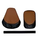Pure Biking Black &amp; Tan Seat Cover with Rear Seat Handle Foam Combo Set Compatible with RE Classic 350/500cc (2012 to 2020)