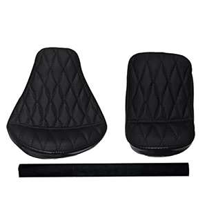 pure biking black diamond split seat cover with back rest foam combo set of 3 compatible with classic 350500cc 2012-2020