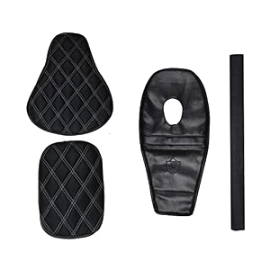 pure biking black diamond seat cover tank cover  rear foam combo set of 4 compatible with classic 350500cc 2012-2020 models