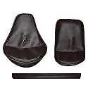 Pure Biking Bown Seat Cover with Rear Foam Combo Set of 3 Compatible with Classic 350/500cc (2012-2020 Models)