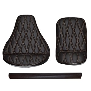 pure biking seat cover diamond stitched with rear foam combo set of 3 compatible with classic 350500cc 2012-2020 models