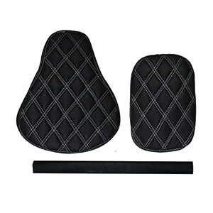 pure biking seat cover black diamond stitched with rear foam combo set of 3 compatible with classic 350500cc 2012-2020 models