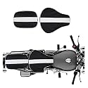 Pure Biking AHL MOTORS Classic Front &amp; Rear Seat Cover Black &amp; White for RE Classic, Classic Chrome