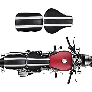 pure biking seat cover black amp white front amp rear compatible with re classic 350500cc 2012 to 2020 models