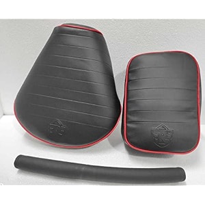 pure biking seat cover red lining black with rear seat handle foam black compatible with re classic 350cc 500cc2012-2020 models