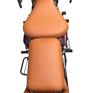 pure biking split seat cover tan with foaming compatible with re classic 350500 cc 2012 to 2020 models