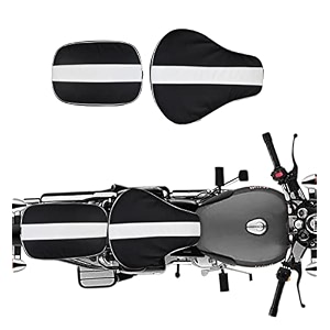 pure biking seat cover black amp white with rear seat handle foam combo front amp rear compatible with re classic 350500cc 2012-2020 models