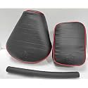 Pure Biking Seat Cover Red Lining Black with Rear Seat Handle Foam Black Compatible with RE Classic 350cc 500cc(2012-2020 Models)