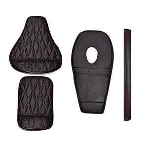 pure biking diamond seat cover tank cover  rear foam combo set of 4 compatible with classic 350500cc 2012-2020 models