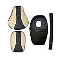 Pure Biking AHL Motors Diamond Cut Design Seat Cover with Tank Cover + Back Rest Foam ComboCompatible with Classic 350cc (2012-2020) Off White&amp; Black