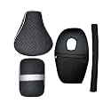 Pure Biking Diamond Cut Design Seat Cover with Tank Cover + Back Rest Foam Combo Set of 4 Compatible with RE Classic 350/500cc (2012 to 2020) Silver &amp; Black