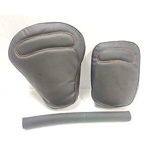 pure biking ahl motors fancy seat cover black  backrest foam combo for re classic desert storm