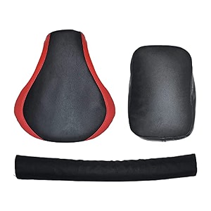 pure biking seat cover with back rest foam combo set compatible with classic 350cc 2012-2020 black amp red